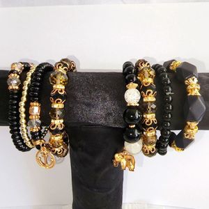 Black and Gold Diva Stacks Bracelets NWT